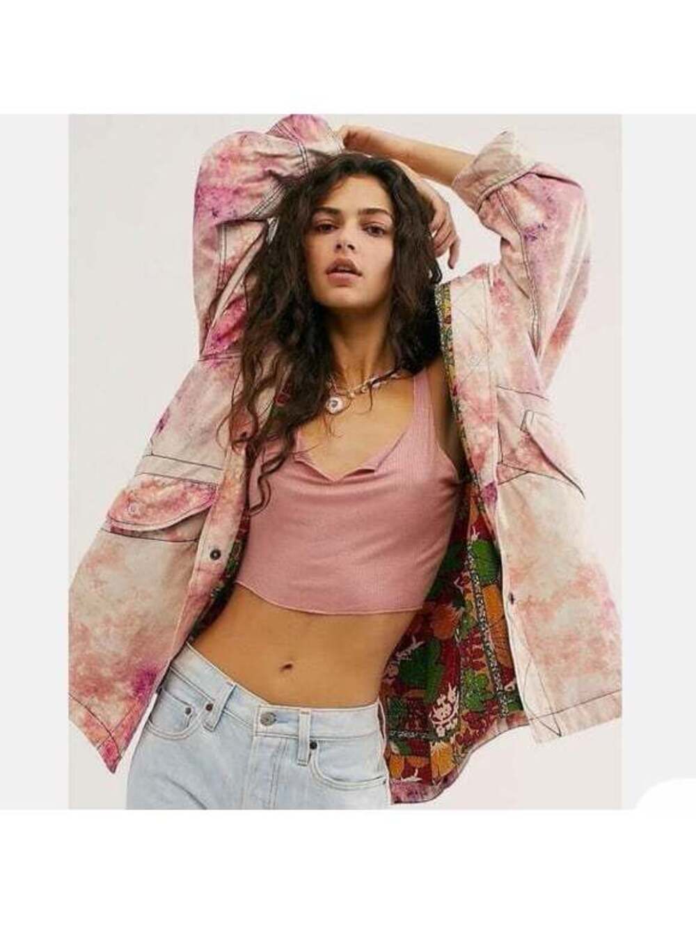 Free People We The Free Electric Fields Tie Dye Parka Jacket Small